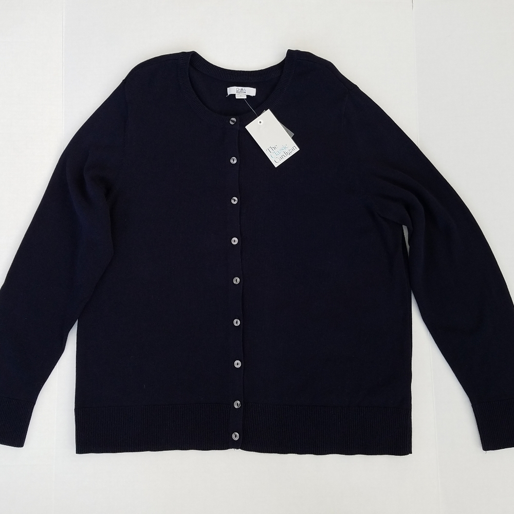 Croft & Barrow Navy Cardigan Sweater sz XL  NWT